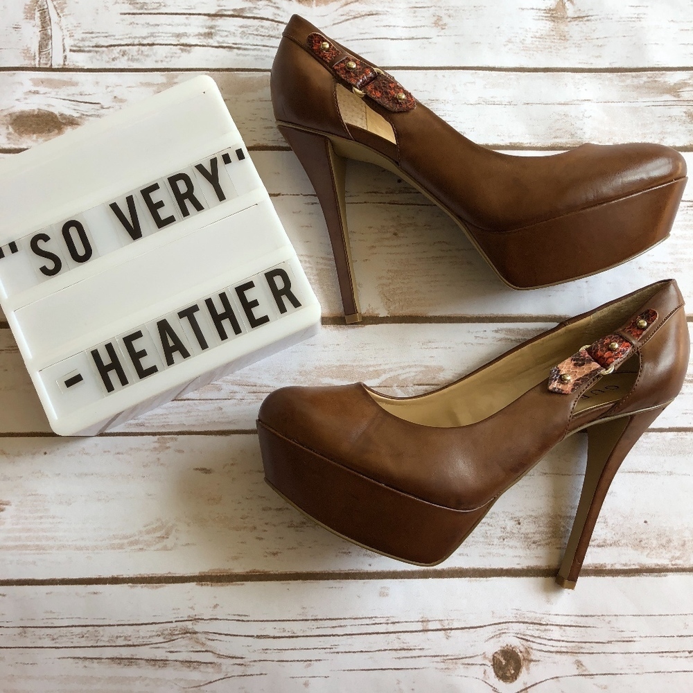 Guess Brown Platform Stilettos 9M